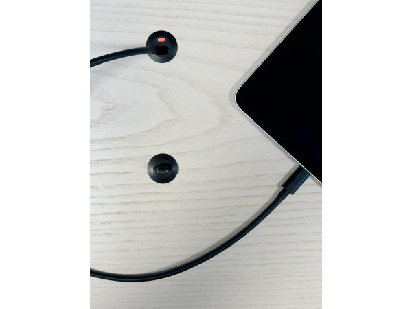 Socket, pull out, LED button, black