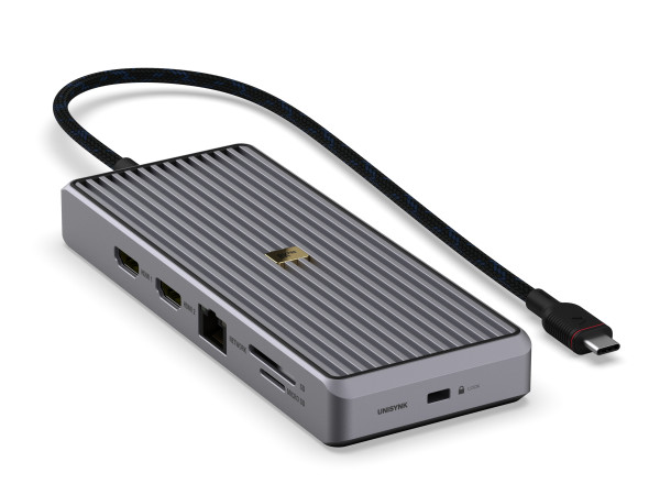 Unisynk 12 port USB-C Hub 8K 100W Grey
